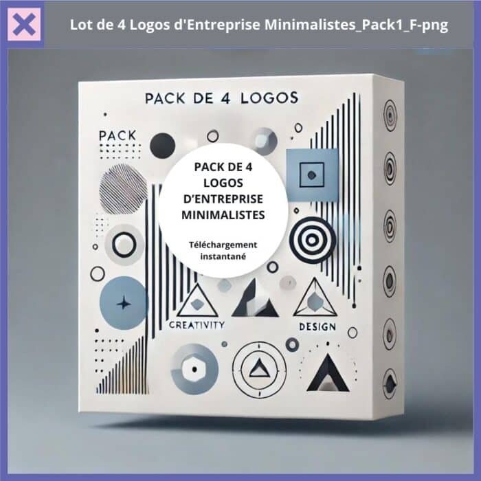 Lot de 4 Logos d'Entreprise Minimalistes | Téléchargement Virtuel